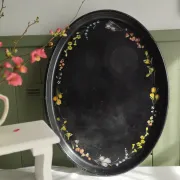 Old large English plate made of papier-mâché.