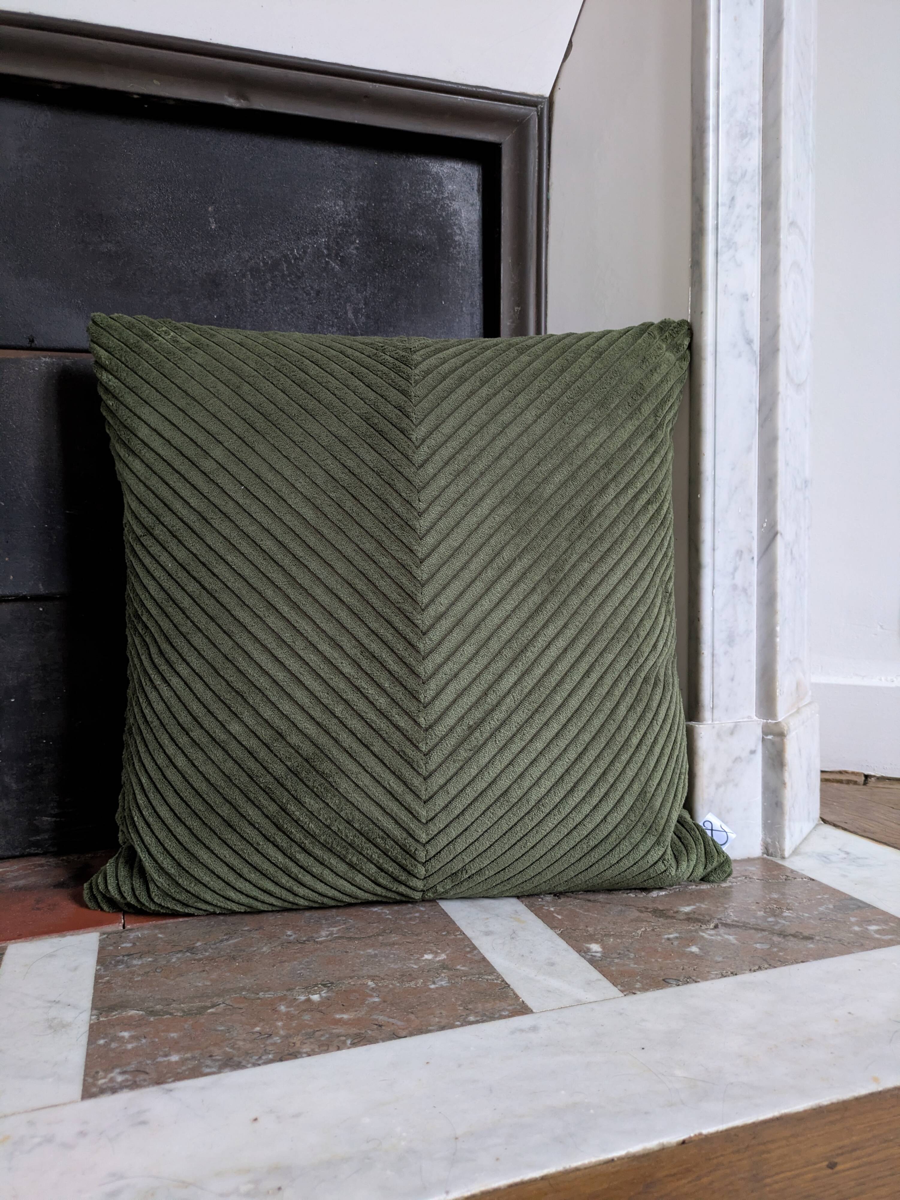 Chevron corduroy cushion