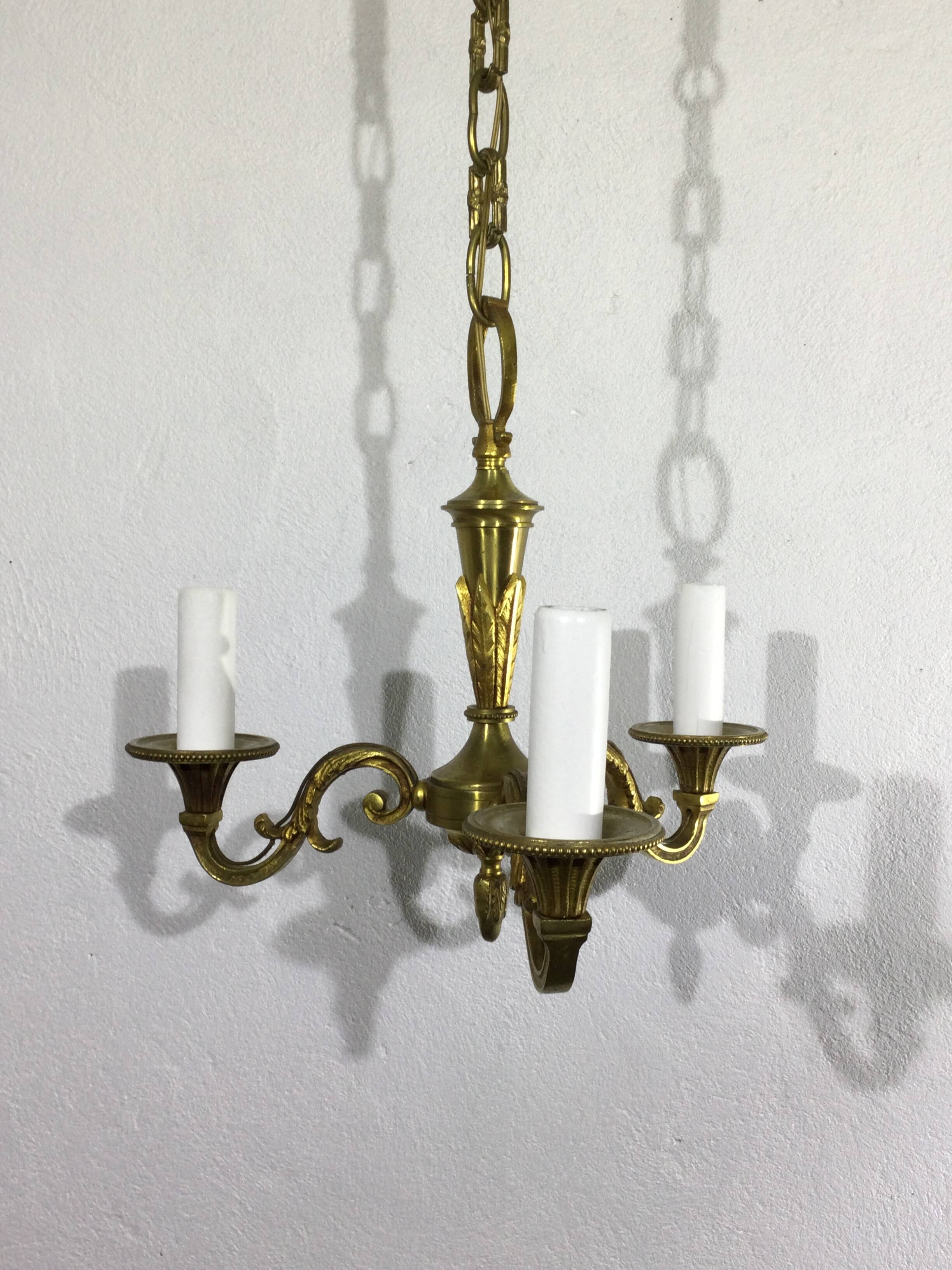 Lustre 3 lumières en bronze