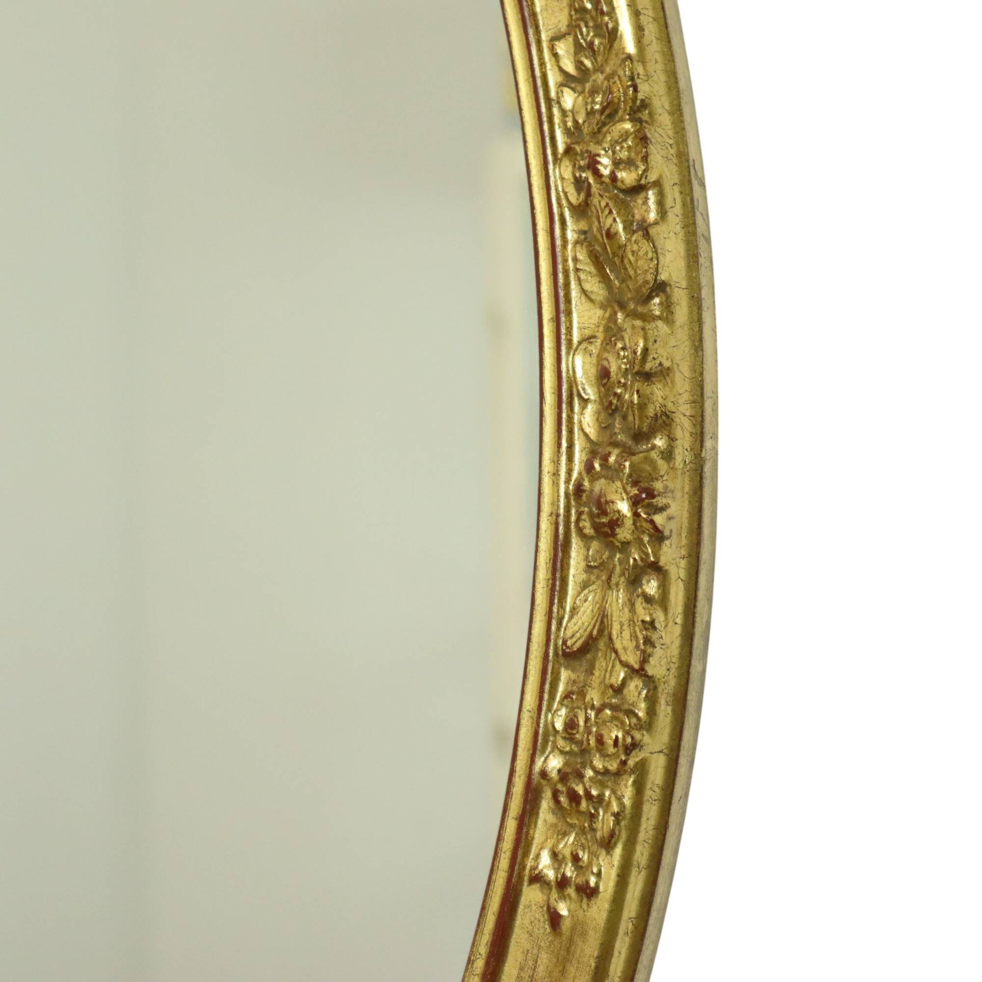Hollywood Regency Golden Mirror Oval Deknudt Classic