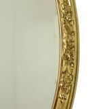 Miroir ovale doré Deknudt style Hollywood Regency
