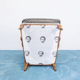 Set 2 armchairs velvet wood walnut design 1950s vintage