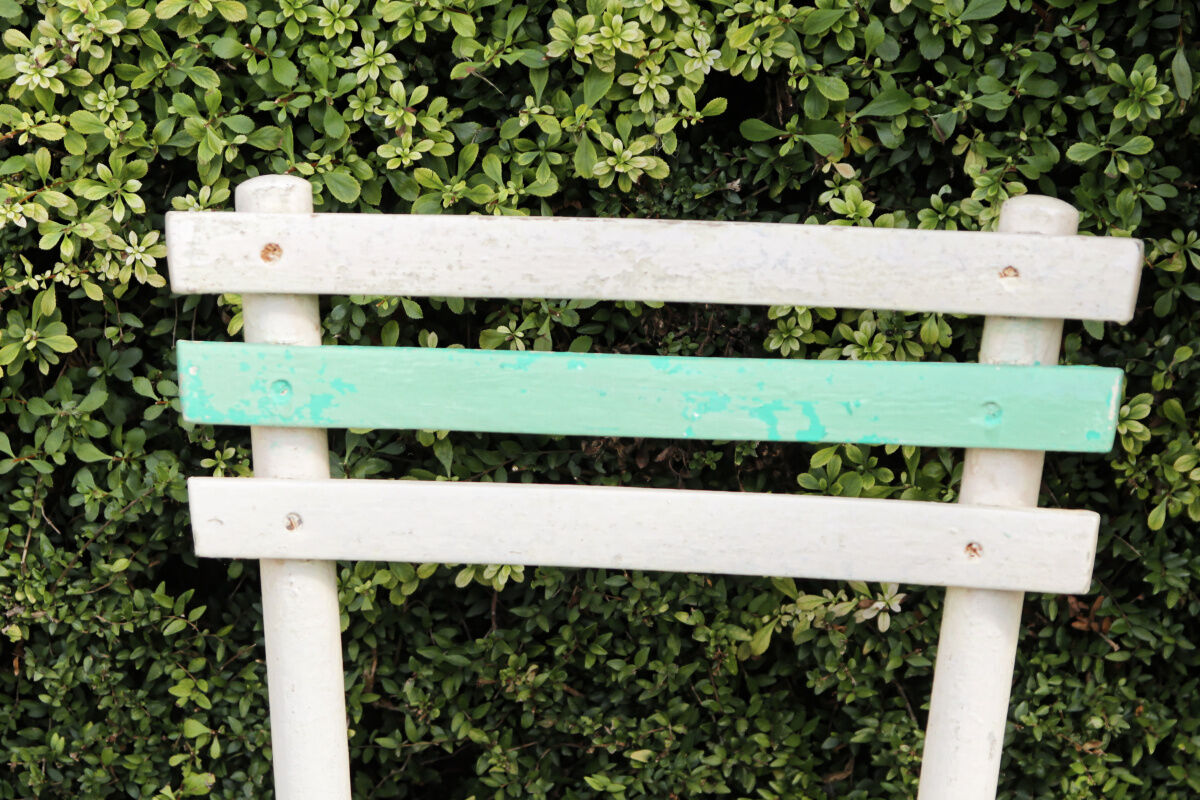 Set of 3 slatted wooden garden chairs