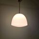 Art Deco pendant light in white opaline glass with chrome frame, 1920-30