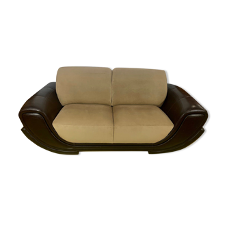 Leather and alcantara sofa, design