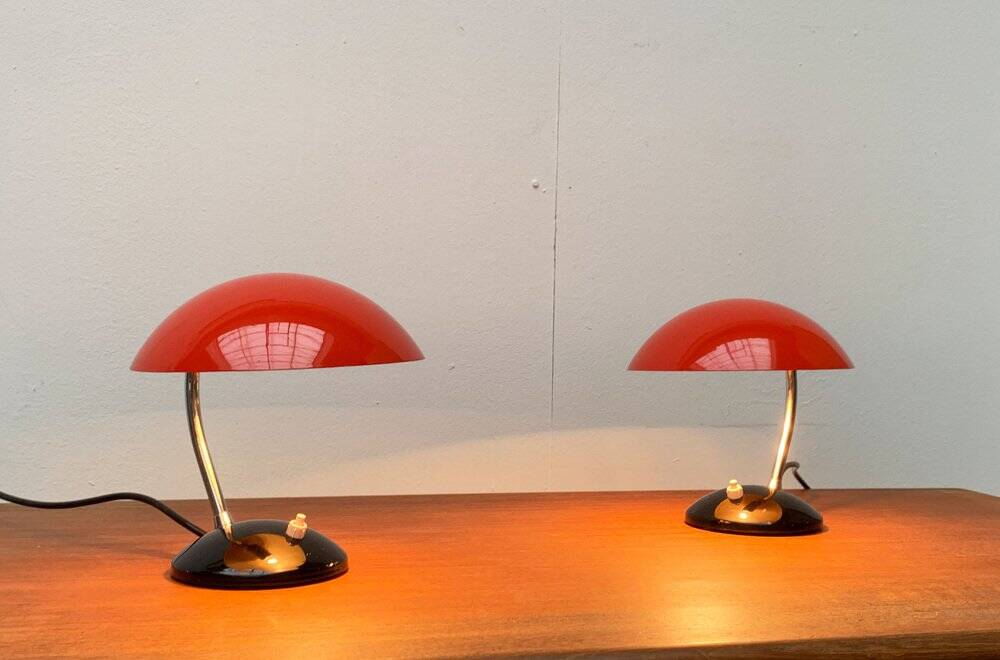 Mid-century minimalist table lamps by Josef Hurka for Drukov, Brno, set of 2.