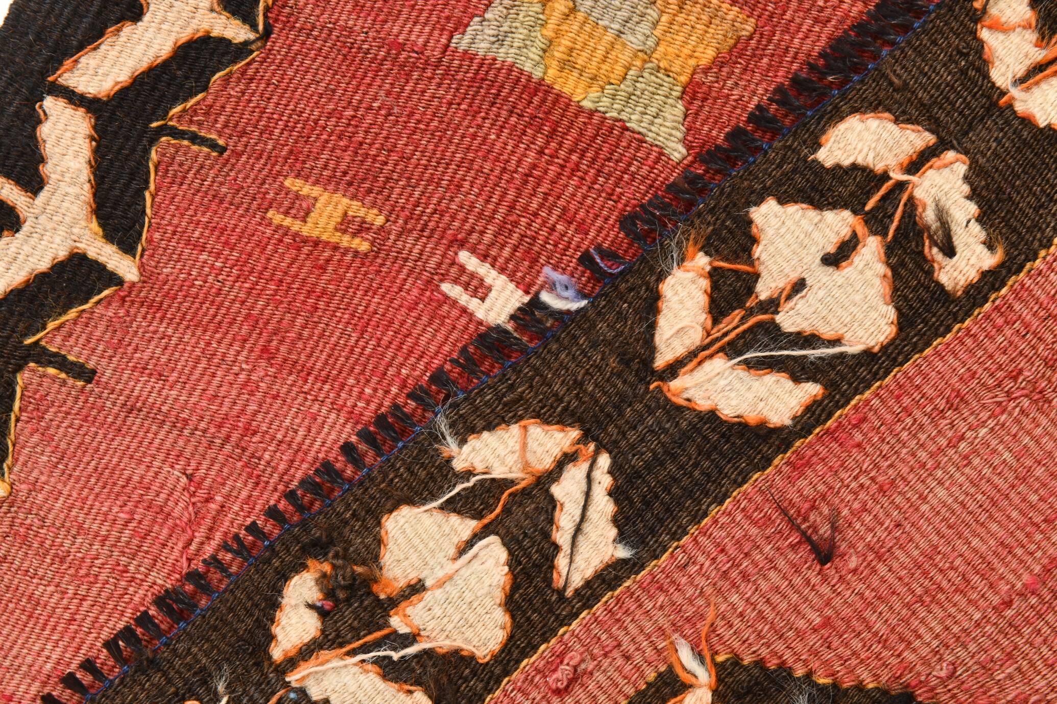 Red Oriental Pattern Kilim Runner Rug, 81x261Cm