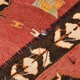 Red Oriental Pattern Kilim Runner Rug, 81x261Cm