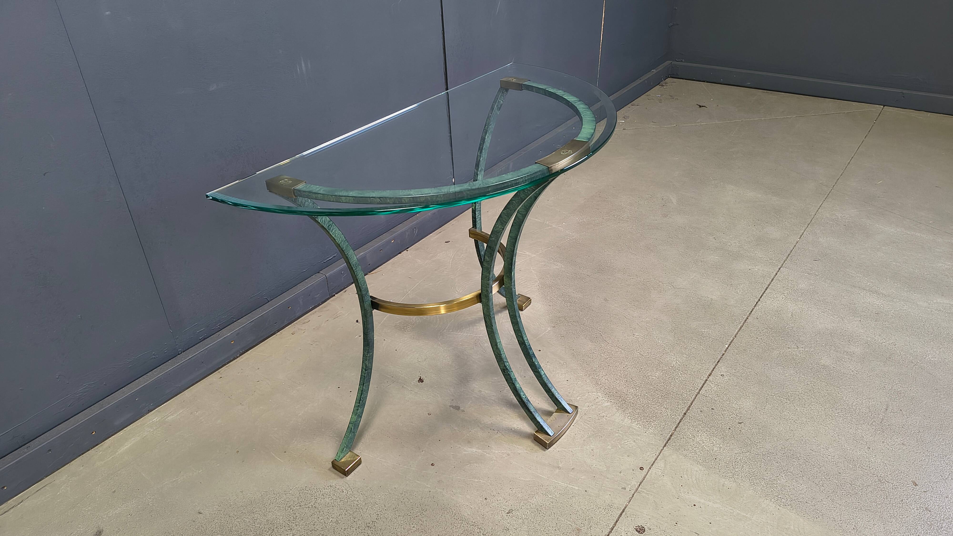 Vintage brass and metal console, 1970s - France