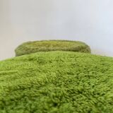 Lot 2 green fur poufs from the 70s