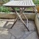 Square folding wooden garden table painted gray gray beige