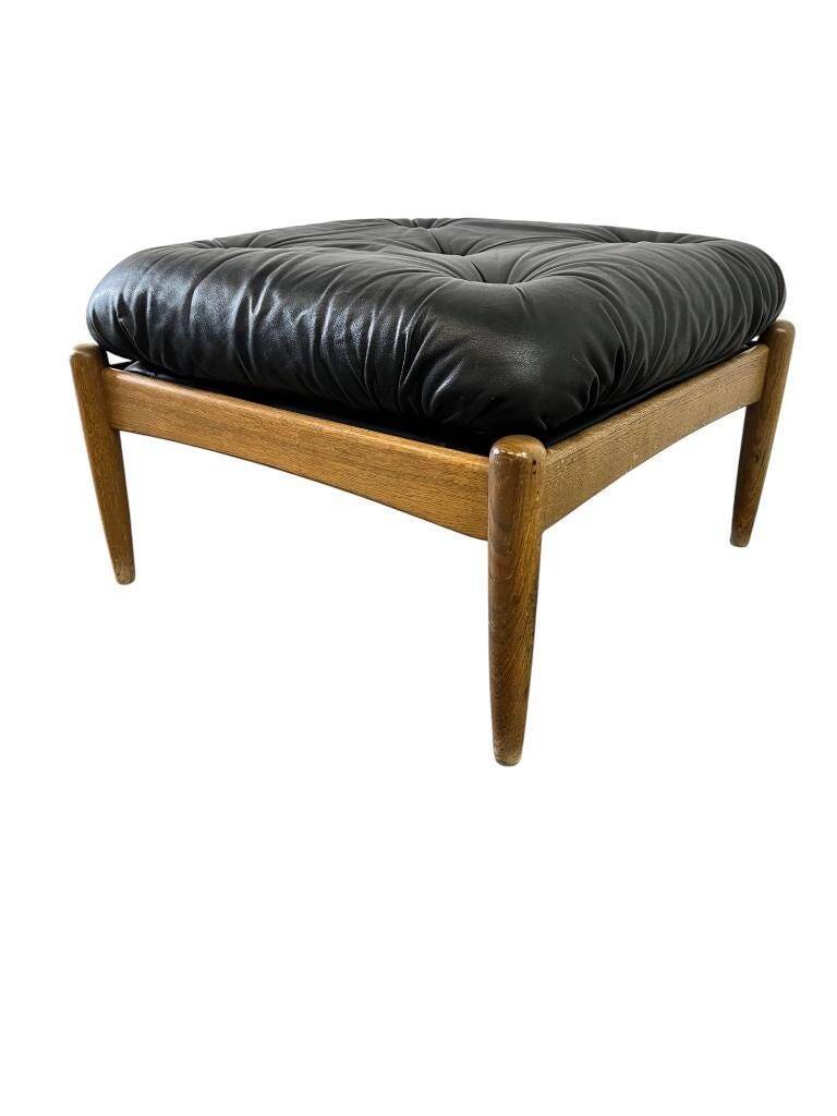 Eric Merthen Vintage Black Swedish Pouf / Footstool