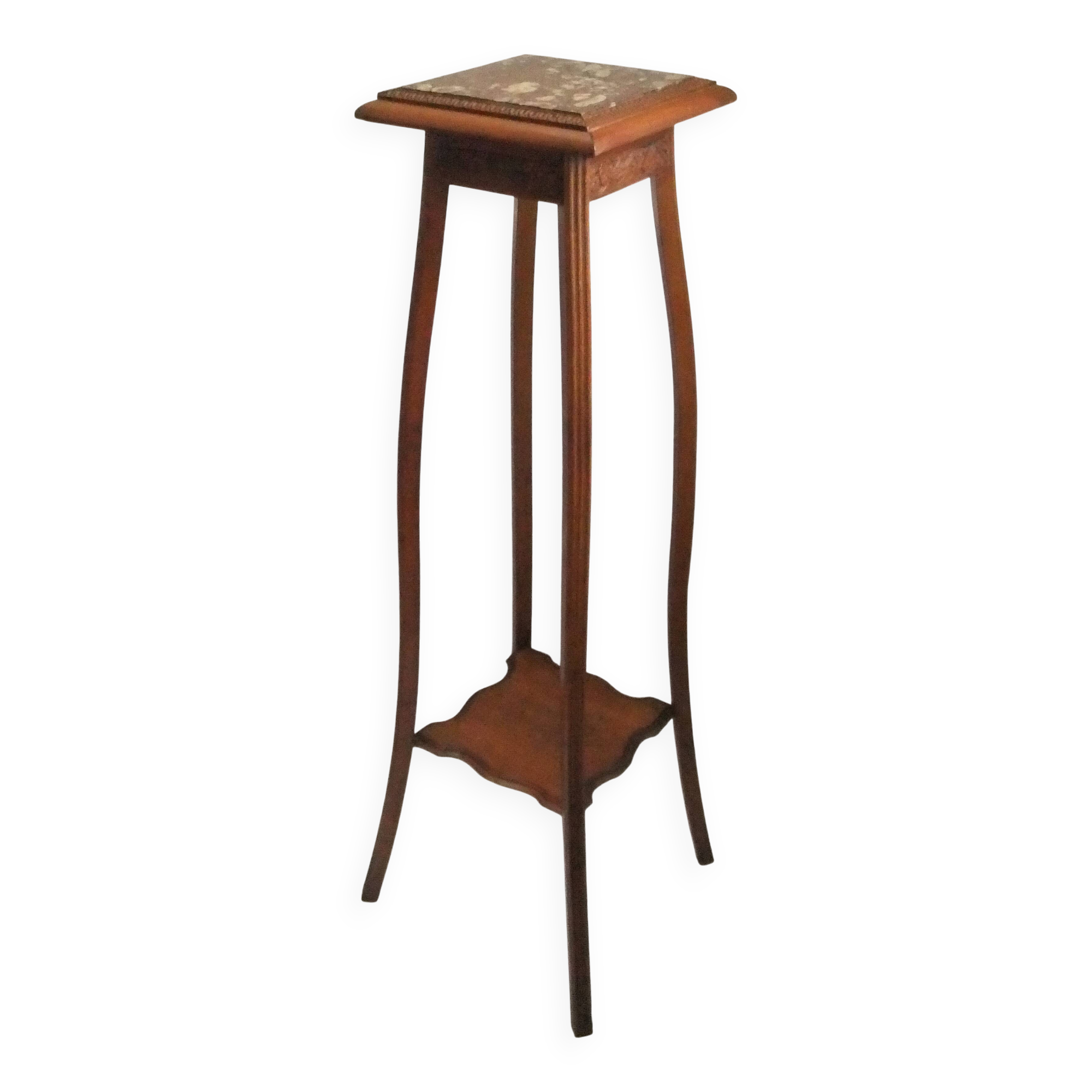 Wooden side table, pedestal console, 110 cm, plant stand, statue, sculpture