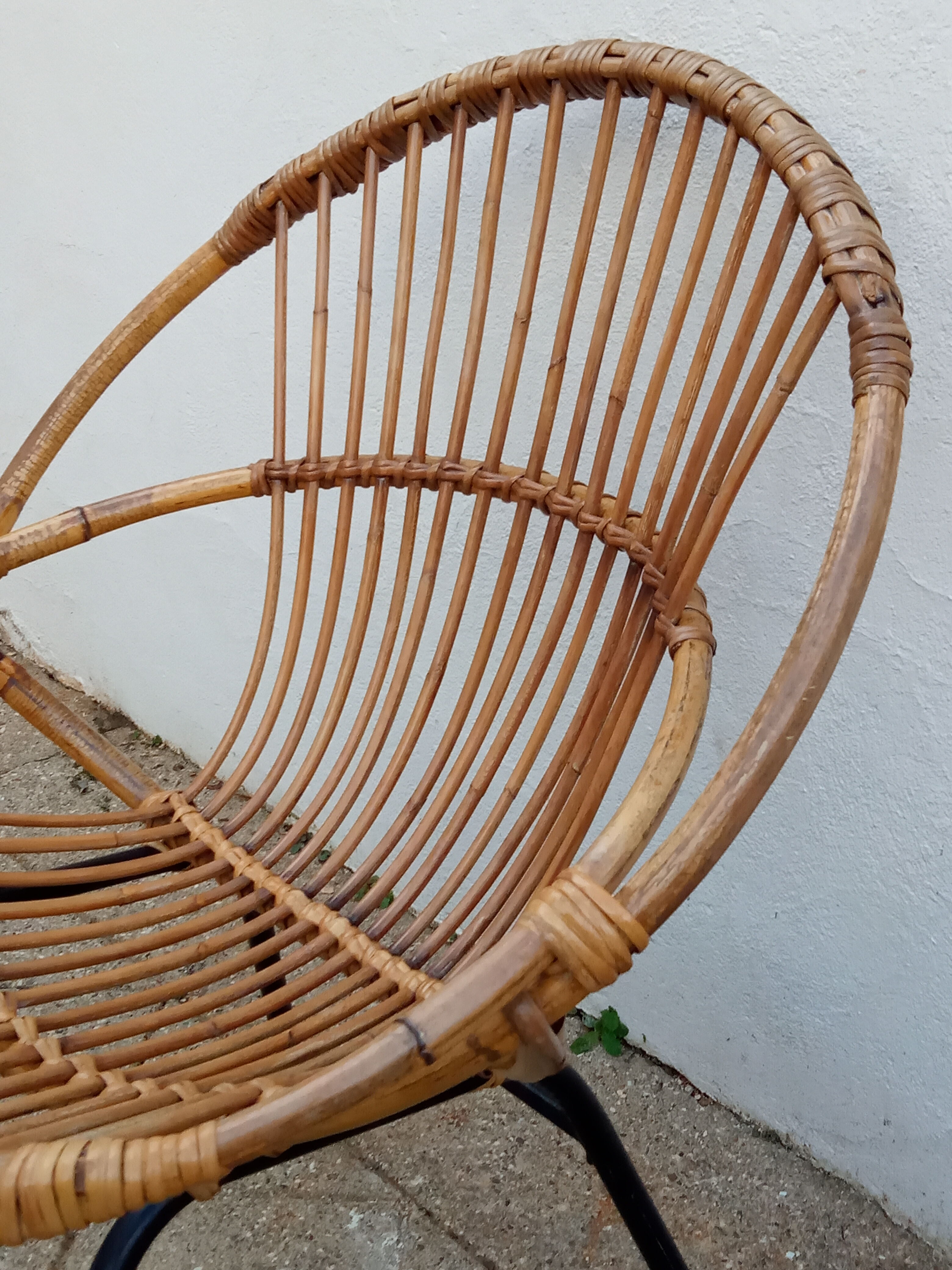 Rattan armchair 50s
