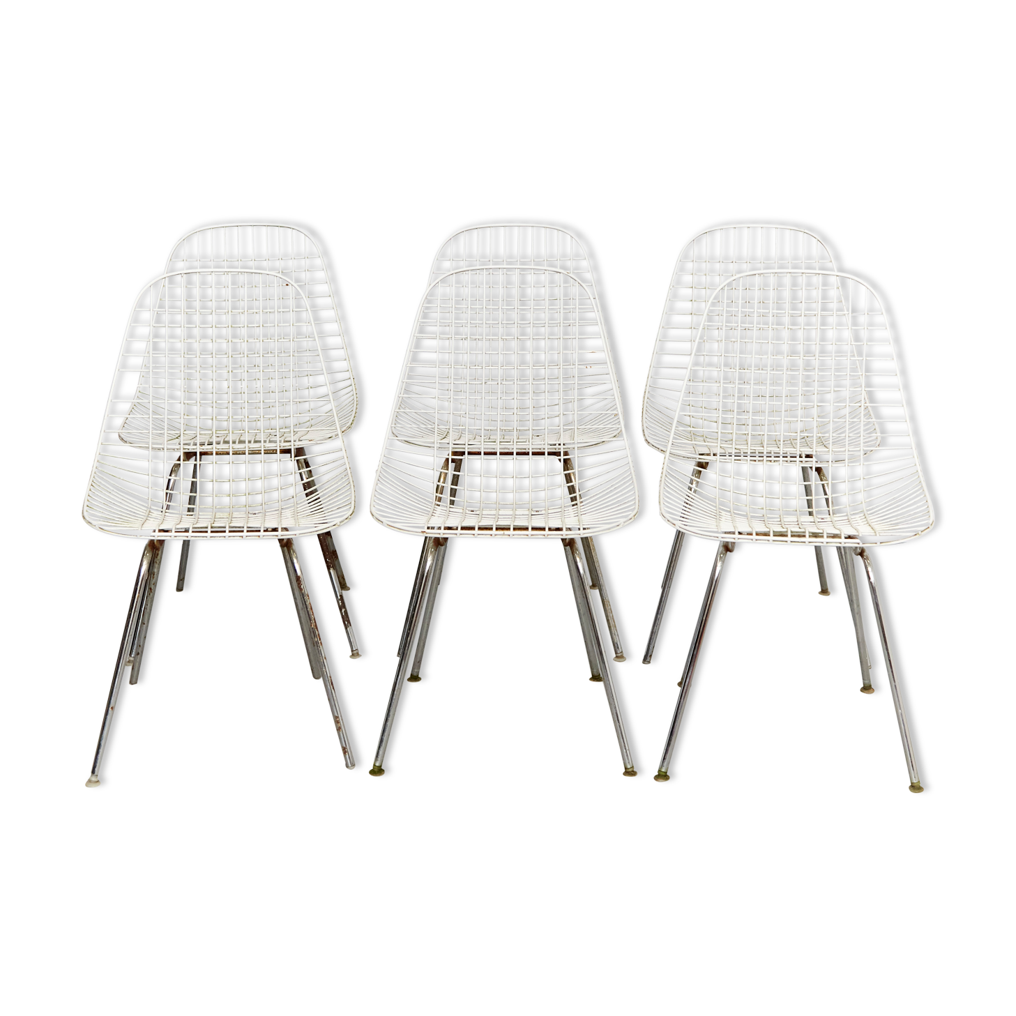 DKR Wire Dining Chairs by Charles & Ray Eames for Herman Miller
