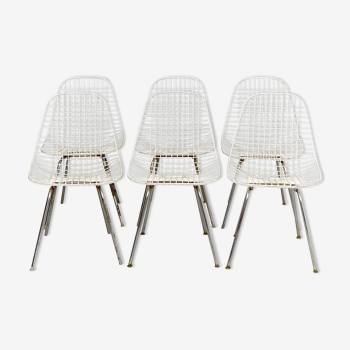 DKR Wire Dining Chairs by Charles & Ray Eames for Herman Miller