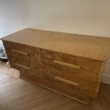 Commode 4 tiroirs  en sycomore, années 30