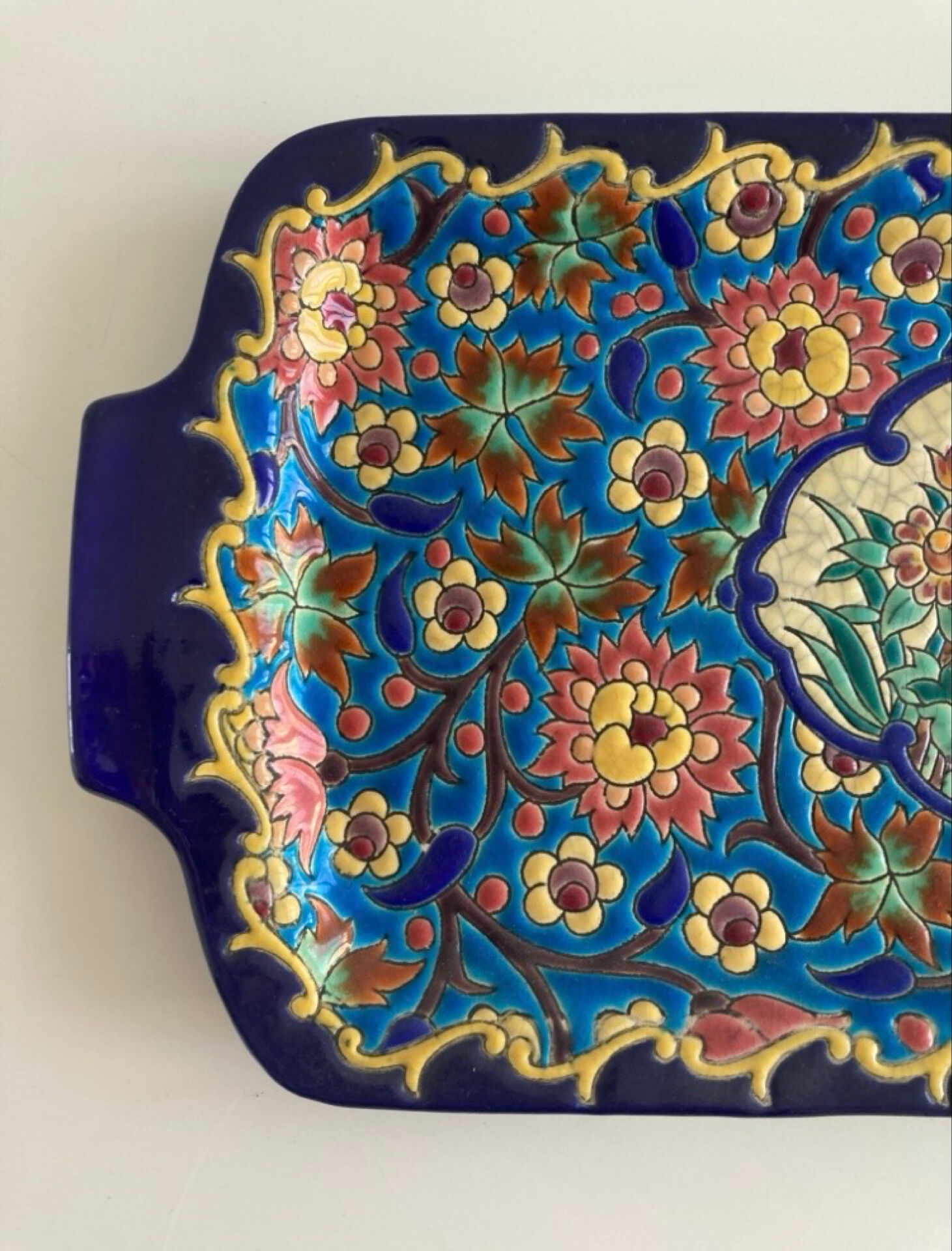 Cake dish in Longwy enamel - Historic Manufacture established in 1798