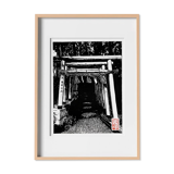 Japanese linocut of a mysterious Torii in Kanazawa: 100% handmade, certified and signed