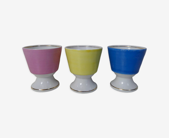 3 mazagrans en porcelain du Berry Mazine Berrichonne