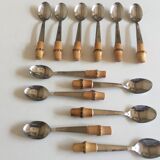 Set of 6 teaspoons bamboo 1960 mid century riviera