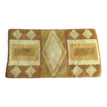 Tapis rectangulaire psychédélique formes géométriques - vintage 1960