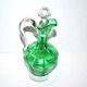 Green Venetian-ribbed crystal decanter – antique wine pitcher