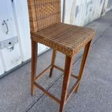 Vintage wicker top stool