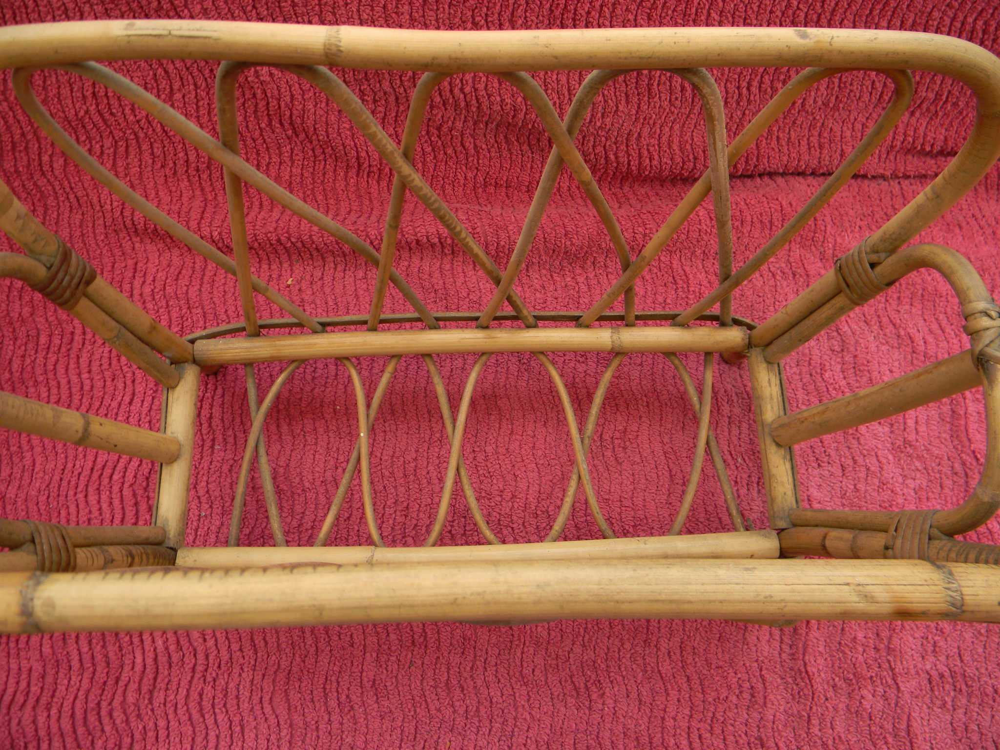 Vintage magazine door in rattan bamboo style