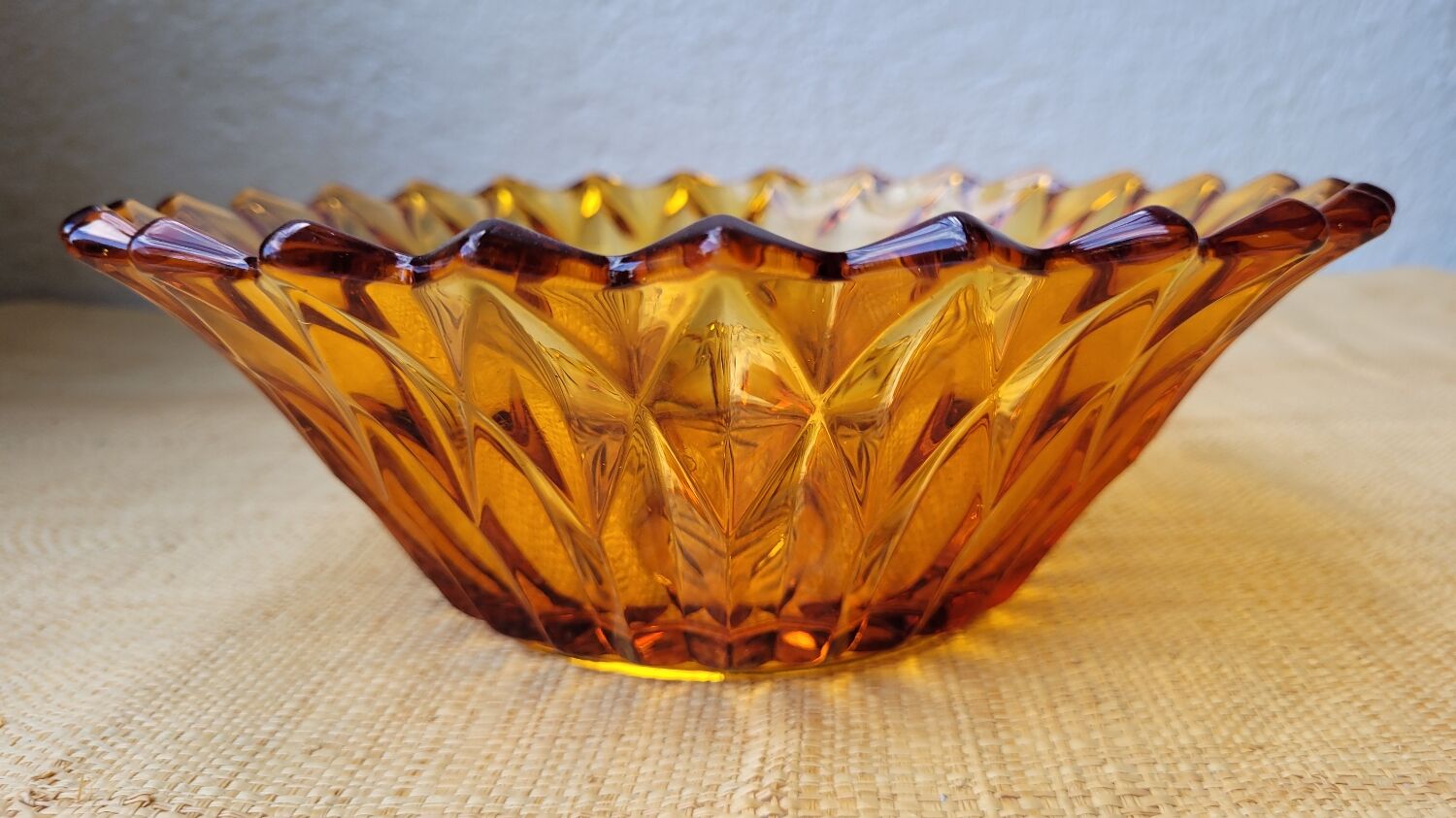 Amber glass salad bowl