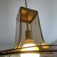 Italian suspension lamp in smoked glass and brass from the 1970s.