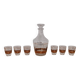 Complete Arques crystal liqueur service, carafe and glasses
