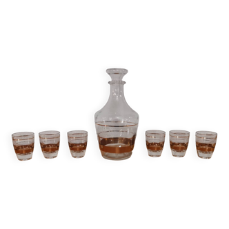 Service a liqueur complet cristal d'Arques carafe et verres