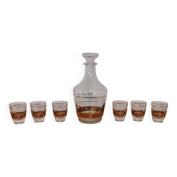 Service a liqueur complet cristal d'Arques carafe et verres