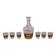 Complete Arques crystal liqueur service, carafe and glasses