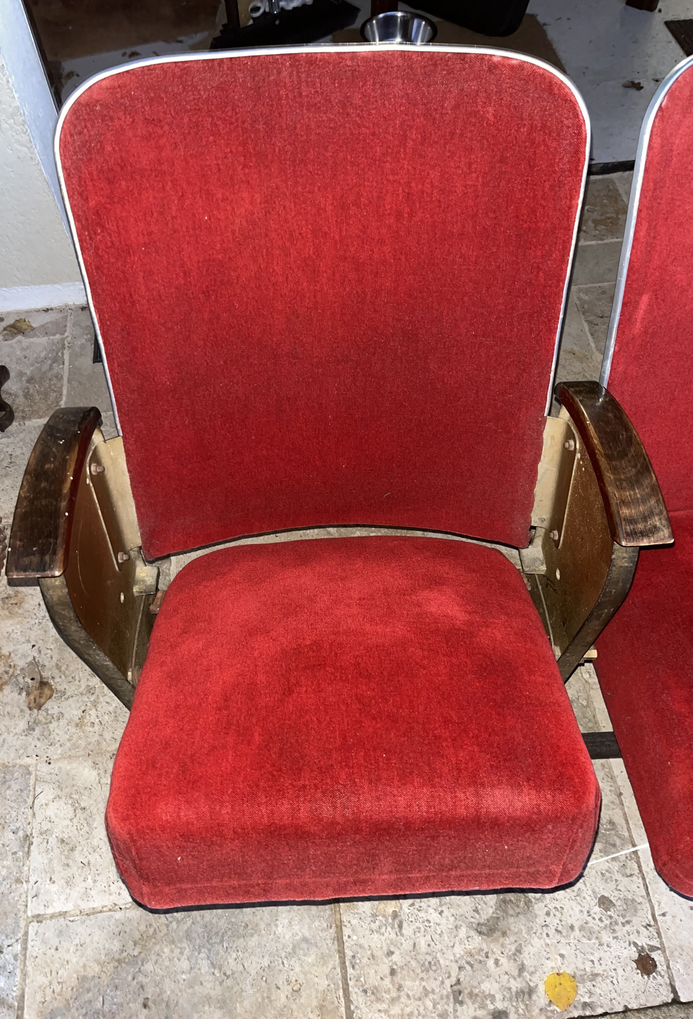 Vintage theater bench