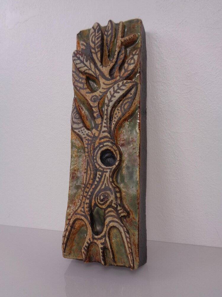 Studio ceramic wall plaque by Gerhard Liebenthron, Germany, 1983