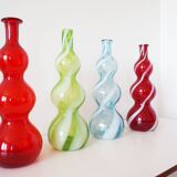 Italian carafe, blown glass, red Empoli.