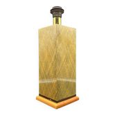 Pied de lampe en marqueterie vernis et laiton doré style Jean Claude Mahey