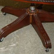 Restored leather captain's Chesterfield chair