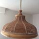 Vintage canning and rattan hagning lamp from the 1970s