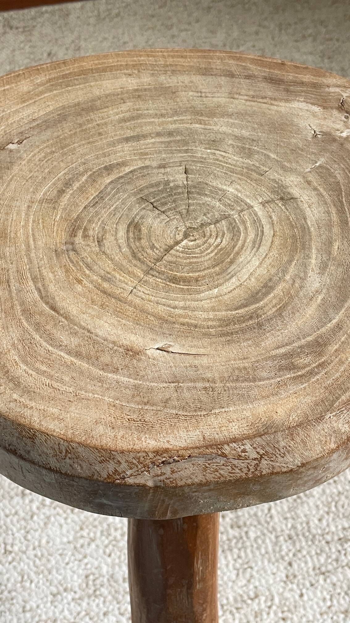 Vintage Solid Wood Tripod Stool