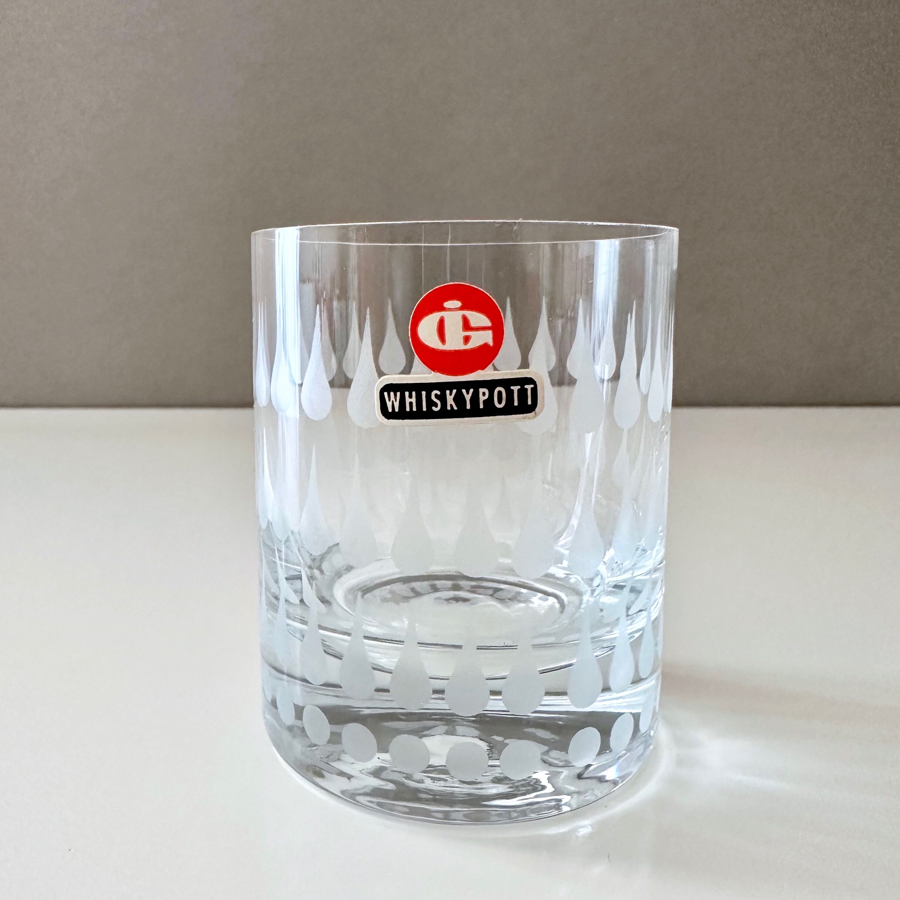 6 Vintage Whiskey Glasses, Ingrid Glas Germany, Bourbon, Mid Century Bar