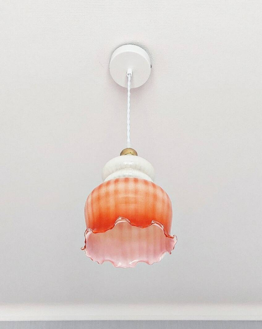Vintage opaline pendant light