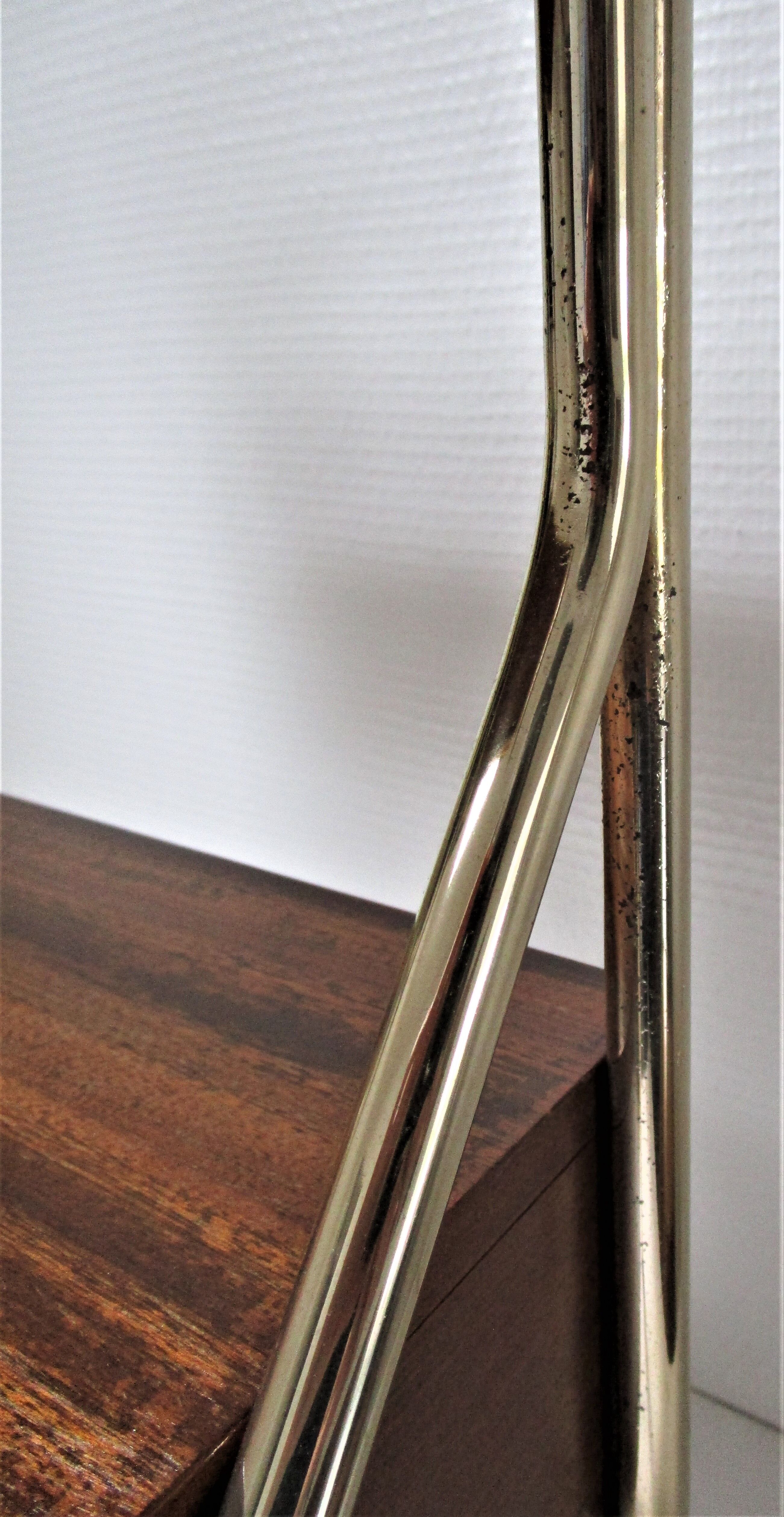 Bedside design in wood and gold metal 50s/60s