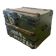 Coffre de voyage industriel vintage en bois vert