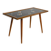 Beautiful long Mid Century walnut wood coffee table with a mosaic surface