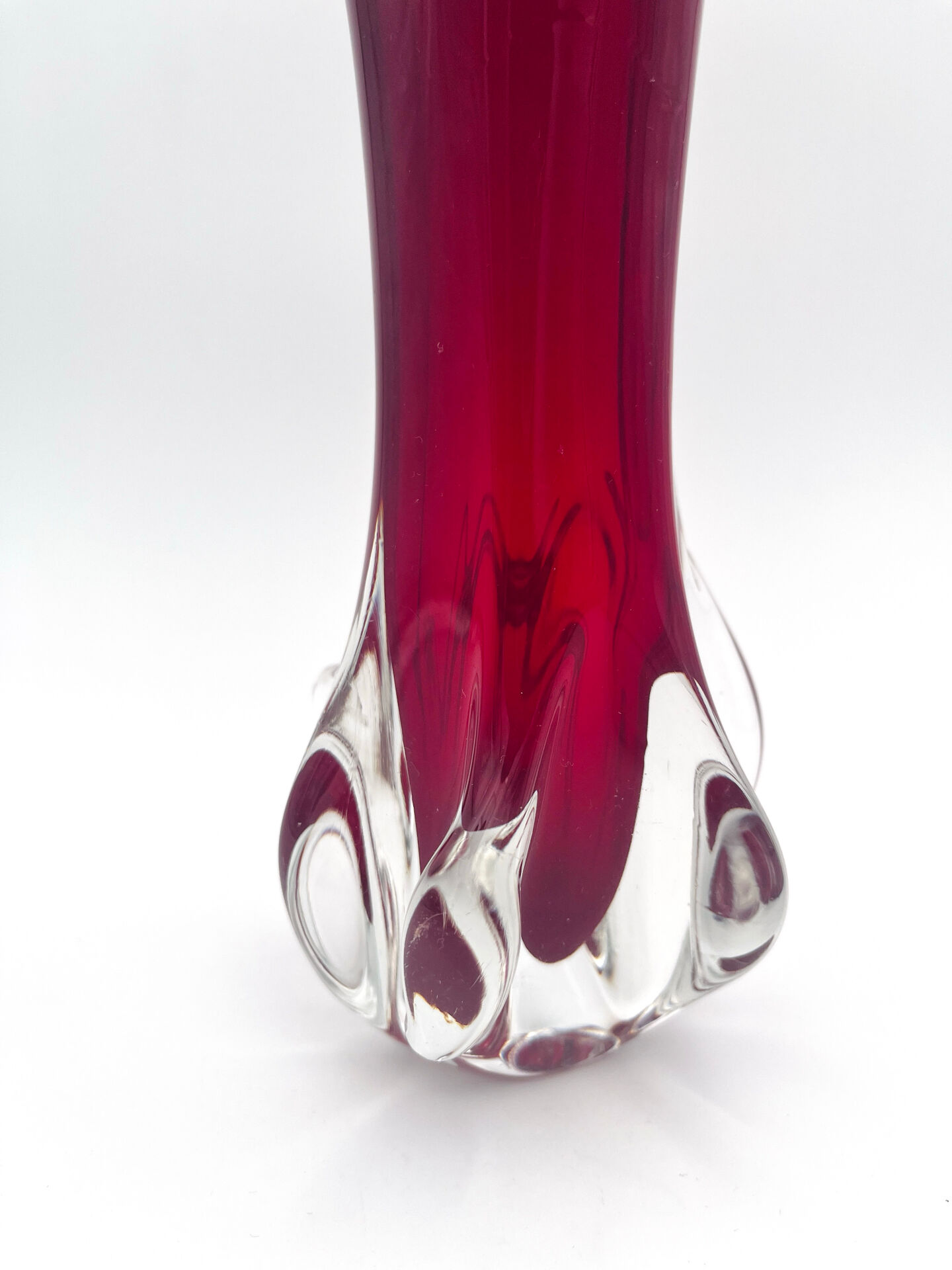 Vase Fratelli Toso Chambord Sommerso Rubis 25cm 954g Murano