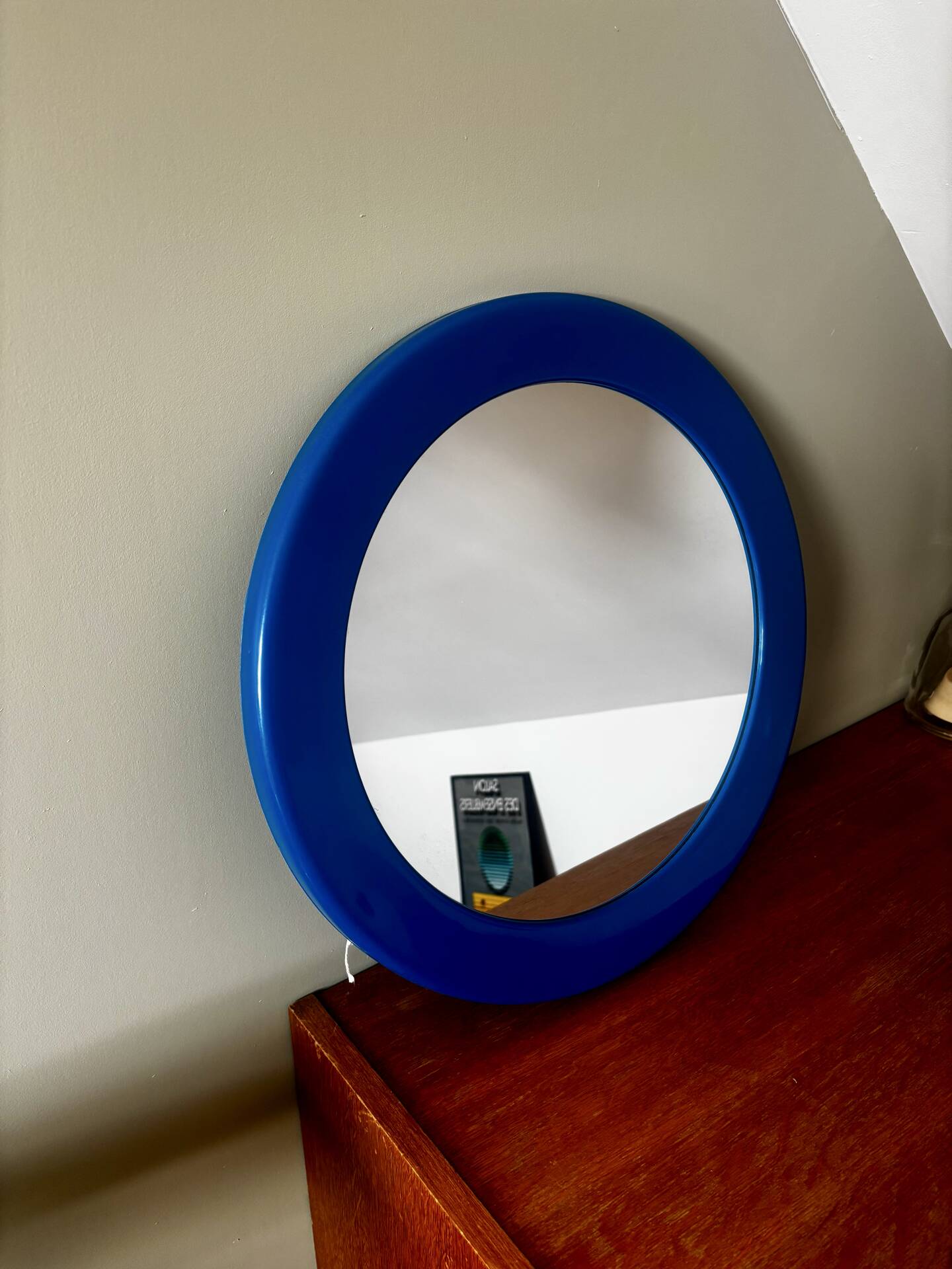 Miroir syla vintage bleu années 70 space age