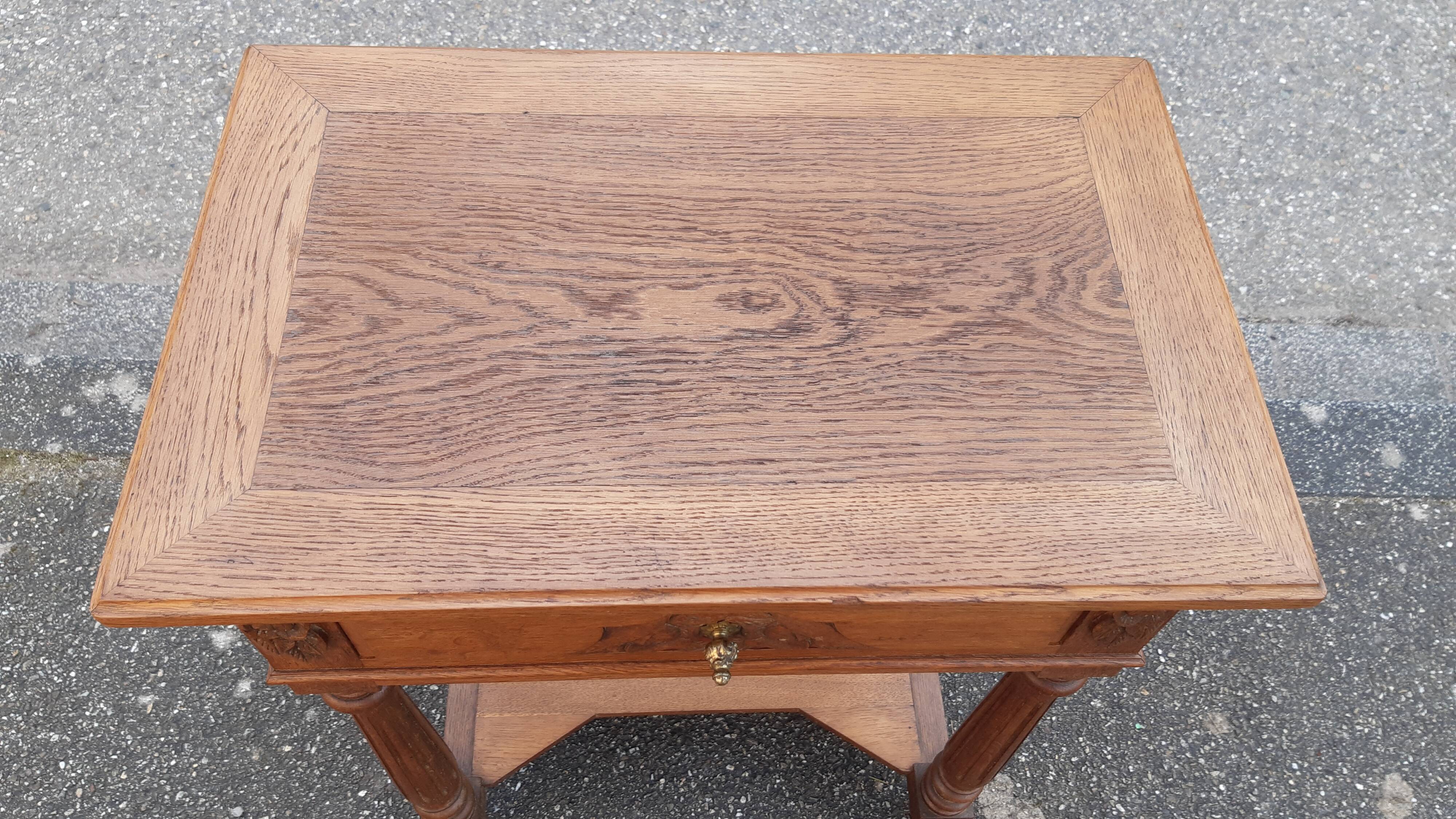 Art Deco console in solid oak